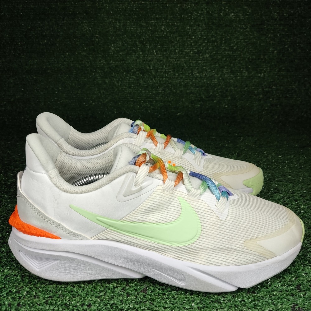 Nike Running‎ Shoes Kids 6.5Y White Star Runner 4 FN4979-100 Rainbow Laces